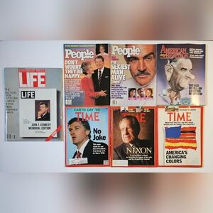 Vintage Lot of 1980's & 90's Magazines: American Heritage, Life, Time, & People